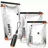 Vacbird 15 Stück Vakuumbeutel für Kleidung mit wiederaufladbarer elektrischer USB-Pumpe, 5x 40x54cm, 5x 47x64cm und 5x 54x74x12cm – platzsparende Vakuumierbeutel für Reisen und Kofferorganisation