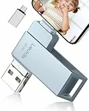 USB Stick 256GB,Levida Speicherstick USB 3.0 Photostick fotostick (Mobiler Speicher,Drehbares Design, Automatisches Backup) für IOS,Phone,Android Handy,Pad, Laptop UND Computer,PC,Grau