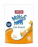 animonda Milkies Katzensnack mit Milch - Knusperkissen Harmony (6 x 120g), getreidefreie Katzenleckerli Milch Katzensnacks für Erwachsene Katzen