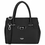Charm London Soho Handtasche Damen - Work Bag mit abnehmbarem Schulterriemen - Große Handtasche mit vielen Fächern - Tragetasche Damen für Büro - Schwarz