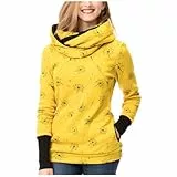 Damen-Sweatshirt, Schwangere, Stillen, Kapuzenpullover, Oberteil, Umstandsbluse, gelb, XL