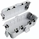 RESTMO Medium wasserdichte Kabelbox für den Außenbereich, IP54 wasserdicht, Wetterfeste Kabelbox, zum Schutz von Verlängerungskabeln, Steckdosenleisten und Winkelsteckern(29cm×13,2cm×10)-Hellgrau