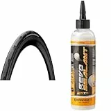 Continental Reifen Deutschland Unisex – Erwachsene Grand Prix 5000 S Reifen, schwarz/schwarz, 28' 700x30C 30-622 & Reparaturmaterial Revolution Sealant Dichtmilch 240 Ml, Weiß