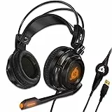 KLIM Puma - Micro Gamer Headset - 7.1 Surround-Sound - Hochqualitativer Klang - PS5 Headset mit Integrierte Vibrationen - Perfekt für PC Gaming, PS4, PS5 - Schwarz