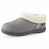 EverFoams Damen Hausschuhe Winter Rutschfest Warme Pantoffeln Plüsch mit Memory-Schaum grau, 40/41 EU