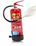 KÖNIG BRANDSCHUTZ- König Feuerlöscher Pulver | 6 kg | Geeignet für die Brandklassen - ABC | nach DIN EN3 | Dauerdruck 10 LE | Vielseitig einsetzbar | Inkl. Wandhalterung mit Manometer