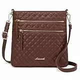 LOVEVOOK Kleine Umhängetasche Damen Klein Handtasche Damen Mittelgroß Shoulder Crossbody Bag Women Elegante PU Leder Schultertasche Fashion Handy Tasche für Büro Reisen Party Freizeit Braun