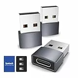 Syntech Adapter USB C auf USB (3er-Pack) [Aluminiumgehäuse,hohe Stabilität] Kompatibel mit AirPods, iPad mini/Air 7, iPhone 17/17Air/17e/16/15 Pro Max, Apple Watch Series 9/8/7 usw