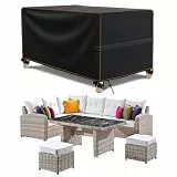 MUPAS Abdeckung Gartenmöbel Wasserdicht Winddicht Schwerlast 420D Oxford Gewebe Verbessertes Abdeckplane Gartenmöbel für Outdoor-Sofa Gartentische, Stühle und Möbelsets 150 x130 x90cm