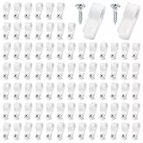 VooGenzek 80 Stücke 16mm (5/8 Zoll) Nylon R-Type Kabelhalter, Cable Clip Drahtklemme mit 80 Stück Schrauben, für Drahtmanagement (Weiß)