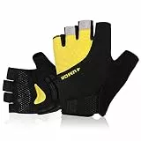 4UMOR Fahrradhandschuhe Männer rutschfeste und stoßdämpfende halbfinger Handschuhe Herren mit Signalfarbe geeiget für Radfahren Rennrad Mountainbike Reiten Radsport MTB Road Race Outdoor-Aktivitäten M
