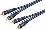 Goobay 50175 Car Cinchkabel 5m / 2x Cinch-Stecker auf 2x Cinchstecker Stereo / RCA Kabel / Subwoofer Kabel für Blu Ray Verstärker HiFi Stereo / Cinch Kabel 5m / Blau