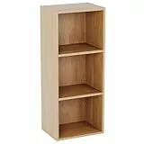 Vida Designs Oxford Bücherregal mit 3 Ebenen, würfelförmig, Eiche, Holz-Regaleinheit für Büro, Wohnzimmermöbel