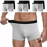 YouShow Herren-Boxershorts, Multipack, 6er-Pack, Baumwolle, Unterwäsche für Herren, Retro, Herren-Unterhose, ohne Etikett, Anti-Scheuern, 3 x Schwarz, 3 x Grau, L