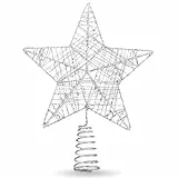 Christbaumspitze Stern - Baumspitze & Tannenbaum Aufstecker für Tannenbaum & Weihnachtsbaum zu Weihnachten Tannenbaumspitze(Silber)