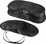 10 Stück Augenmaske Augenblende Decke Schlafmaske Reise Schlafabdeckung mit Nasenkissen, Schwarz