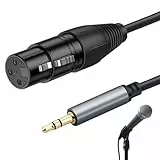 Greacesrio XLR auf klinke 3,5mm Mikrofonkabel, asymmetrisches 3,5mm auf XLR Kabel für Mikrofone Aux für Camcorder, DSLR-Kameras, Computer-Aufnahmegeräte und mehr, 1,5 m