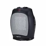 Amazon Basics Oszillierende Keramik-Standheizung, 1800 W, mit verstellbarem Thermostat - Schwarz