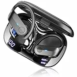 Ordtop 2026 Bluetooth Kopfhörer Sport, 70Std In Ear Kopfhörer Bluetooth 5.4, HiFi Stereo Tiefer Bass Kabellose Kopfhörer mit 4 Noise Cancelling Mic, IPX8 Wasserdicht Ohrhörer mit Ohrhaken, LED-Anzeige