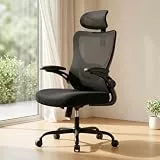 Marsail Bürostuhl Ergonomisch Schreibtischstuhl: Ergonomischer Bürostuhl mit 2D-Kopfstütze, 2D-Lendenwirbelstütze, klappbaren 3D-Armlehnen, 8 cm Sitzkissen, Höhenverstellung und 300 LB Belastbarkeit.