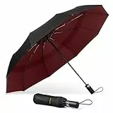 TECKNET Regenschirm Sturmfest für Regen, Automatik Groß Taschenschirm mit 10 Rippen, 104 cm Windsicher Schirm, Faltbar Kompakte Reise Golf Umbrella für Herren und Damen