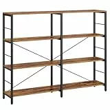 VASAGLE Bücherregal, Standregal mit 4 Ebenen, 30 x 120 x 109,4 cm, Industrie-Design, für Wohnzimmer, Arbeitszimmer, Balkon, Küche, vintagebraun-tintenschwarz LLS131K01