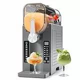 CHIVALZ Slush Maschine, 2L Slushie Machine für Zuhause für Slushi, Frappé, Milchshake & Margaritas, Ohne Eis Benötigt, LED Display, Selbstreinigend, Grau, AD03, 6 Programmen+1 Pack