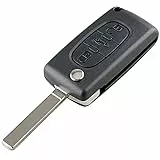 3-Tasten Autoschlüssel Gehäuse kompatibel für Peugeot 107 207 307 308 407 607 806 Citroen C2 C3 C4 C5 C6 C8, Schlüssel Gehäuse Fernbedienung(CE0536 VA2)