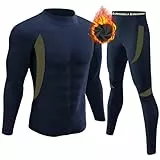 UNIQUEBELLA Thermo unterwäsche Set, Funktionswäsche Herren Skiunterwäsche Winter Suit Ski Thermo-Unterwäsche Thermowäsche Unterhemd + Unterhose