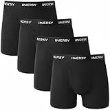 INNERSY Unterhosen Männer Mesh Boxershorts Herren mit Eingriff Schwarze Netz Retroshorts 4er Pack (XL, Schwarz)