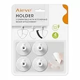 AIEVE Halter für KitchenAid Zubehör, 4er Set Aufbewahrung für Rührhaken, Knethaken & Schneebesen, kompatibel mit KitchenAid Küchenmaschine, selbstklebend oder zum Schrauben