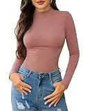 Gyabnw Warme Langarmshirt Damen Atmungsaktiv Funktionsshirt Langarm Laufshirt Pullover Sportoberteile