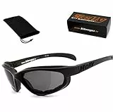 HELLY® - No.1 Bikereyes® | Bikerbrille, Motorradbrille, Motorrad Sonnenbrille | winddicht, gepolstert, beschlagfrei, bruchsicher | TOP Tragegefühl (smoke [1329])