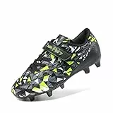 DREAM PAIRS Fußballschuhe für Jungen und Mädchen – Kinder Fußballschuhe für kleine und große Kinder für Rasenplatz weicher Naturrasen,Size 33.5,Schwarz/Neongrün,SDSO2307K