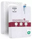 Utopia Bedding Matratzenschoner 90 x 200 x 30 cm Wasserdicht, Oeko-TEX Zertifiziert Matratzenauflage Atmungsaktive, Matratzenschutz, Rundum Elastisch Weiß