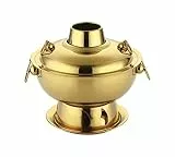 GZKDKZB Chinesischer Kupfer-Hotpot, elektrische Fondues, 1,8 Liter, Edelstahl-Hotpot, chinesisches Fondue, Lamm, chinesischer Holzkohle-Hotpot, Outdoor-Kocher, Picknick-Kocher (golden)