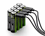 VERICO LoopEnergy AA 2550 Wiederaufladbare USB-C Batterie AA 1,5V 2550mWh (1700mAh) Li-Ion Akku, Schnellladung via USB-C Anschluss in ca. 2 Stunden, 8er Pack AA, 1 Kabel USB - A auf 4 x USB-C