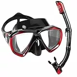 Schnorchelset Erwachsene Trockenschnorchel-Set,Schnorchelmaske Anti-Nebel Tauchmaske mit Schnorchel Set, Professionelle Tauchbrille Schnorchelausrüstung für Schnorcheln & Tauchen