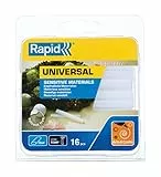 Rapid Niedertemperatur Klebesticks Transparent Universal, 16 Ovale Klebesticks 94mm Länge, zum Basteln und Dekorieren, für Niedertemperatur Klebepistole