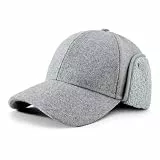 PivotWing Mütze Herren Mütze Damen Wintermütze Herren Wolle Basecap mit Ohrenklappen Wintermütze Damen Herren Mütze Winter Fliegermütze Fellmütze Trappermütze Hellgrau 58CM