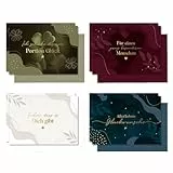 LEBENSKOMPASS 8er Grußkarten Set Blanko mit Goldprägung, 4 unterschiedliche Kartendesigns, 16-Teilig (8 Klappkarten + 8 Umschläge), Für Jeden Anlass, A6 Karten mit Umschlag in Hardcoverbox