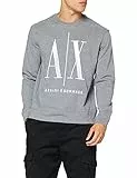 Armani Exchange Herren Icon Sweat Sweatshirt, Grau, XL