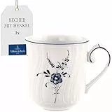 Villeroy & Boch – Vieux Luxembourg Henkelbecher Weiß, Spülmaschinenfest, Mikrowellensicher, Tasse, Becher, Kaffeebecher, Porzellan, Kaffeetasse, Heißgetränkebecher, Premium Pozellan