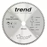 Trend Aluminium & Kunststoff Kreissägeblatt, 305mm Durchmesser, 30mm Bohrung, 84 Zähne, HW, 3mm Schnittbreite, -6° Haken, CSB/AP30584