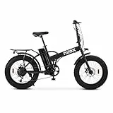 Nilox, Ebike X5 Pro, Elektrofahrrad, bis zu 60 km Reichweite, bis zu 25 km/h, 36 V/250 W Motor und 36 V-10 Ah herausnehmbarer Akku, 20' x 4' Fat-Reifen, 6-Gang-Getriebe, Schwarz