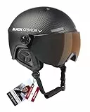 Black Crevice Erwachsene Skihelm Gstaad, schwarz Carbon/Visor orange, 54-57 cm, BCR143921-CO-1