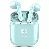 OYIB Bluetooth Kopfhörer, 2024 In Ear Kopfhörer Kabellos Bluetooth 5.3 Kopfhörer mit ENC Mic, 25 Std Tiefer Bass Wireless Earbuds, Touch Control, IP7 Wasserdicht Ohrhörer LED-Anzeige Blau