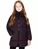 maoo garden Mädchen Winter Langer Puffer Leichter Mantel Dick gepolstert Weiches Fleece Jacke mit Kapuze 817 Lila 11-12Y