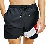 Tommy Hilfiger Herren Badeshorts Medium Drawstring Mittellang, Schwarz (Black), L