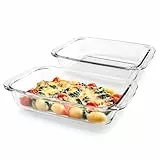 GOURMETmaxx Auflaufform Glas für Heißluftfritteuse & Ofen - 2er-Set à 800 ml | Backform rechteckig | kleine Schale zum Zubereiten, Garen & Servieren | Glasform Airfryer für Überbackenes etc.